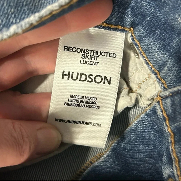 NWT Hudson Reconstructed Womens 25 Midi Legacy Denim Skirt Lucent Wash - Picture 6 of 10